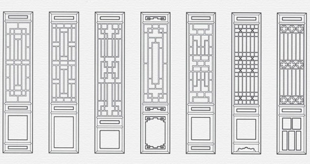 仁化常用中式仿古花窗图案隔断设计图